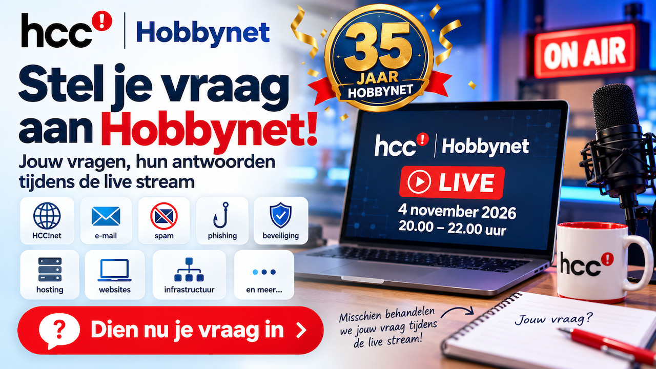 Plaatje stel je vraag aan hobbynet