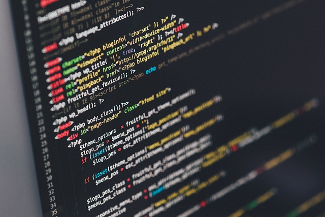 Code op een scherm van pc